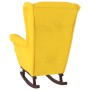 Schaukelstuhl mit Holzbeinen und gelbem Samthocker von vidaXL, Schaukelstühle - Ref: Foro24-3121237, Preis: 242,56 €, Rabatt: %