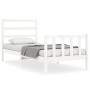 Estructura de cama con cabecero madera maciza blanco 90x190 cm de vidaXL, Camas y somieres - Ref: Foro24-3191872, Precio: 96,...