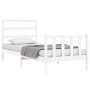 Weißer Massivholzbettrahmen mit Kopfteil 90x190 cm von vidaXL, Betten und Lattenroste - Ref: Foro24-3191872, Preis: 97,04 €, ...