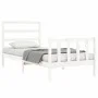 White solid wood bed frame with headboard 90x190 cm by vidaXL, Beds and slatted bases - Ref: Foro24-3191872, Price: 95,72 €, ...