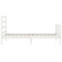 Weißer Massivholzbettrahmen mit Kopfteil 90x190 cm von vidaXL, Betten und Lattenroste - Ref: Foro24-3191872, Preis: 97,04 €, ...