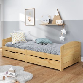 IRUN sofa bed with 2 solid pine wood drawers 90x200cm by vidaXL, Beds and slatted bases - Ref: Foro24-3185207, Price: 204,90 ...