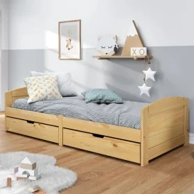IRUN sofa bed with 2 solid pine wood drawers 90x200cm by vidaXL, Beds and slatted bases - Ref: Foro24-3185207, Price: 201,97 ...