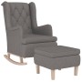 Sessel mit Schaukelfüßen und hellgrauem Stoffhocker von vidaXL, Sessel - Ref: Foro24-3121272, Preis: 271,55 €, Rabatt: %