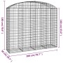 Cesta gaviones forma arco hierro galvanizado 200x50x160/180 cm