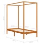Cama con dosel de madera maciza de pino marrón miel 100x200 cm de vidaXL, Camas y somieres - Ref: Foro24-283257, Precio: 97,7...