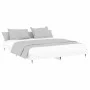 White engineered wood bed frame 200x200 cm by vidaXL, Beds and slatted bases - Ref: Foro24-832109, Price: 114,28 €, Discount: %