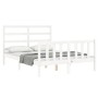 White solid wood bed frame with headboard 120x200 cm by vidaXL, Beds and slatted bases - Ref: Foro24-3191902, Price: 120,49 €...