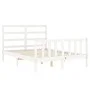 White solid wood bed frame with headboard 120x200 cm by vidaXL, Beds and slatted bases - Ref: Foro24-3191902, Price: 117,33 €...