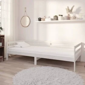 Sofa bed with white solid pine wood mattress 90x200 cm by vidaXL, Beds and slatted bases - Ref: Foro24-3083570, Price: 263,40...