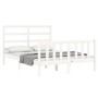 Weißer Massivholzbettrahmen mit Kopfteil 140x190 cm von vidaXL, Betten und Lattenroste - Ref: Foro24-3191887, Preis: 129,32 €...