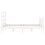Weißer Massivholzbettrahmen mit Kopfteil 140x190 cm von vidaXL, Betten und Lattenroste - Ref: Foro24-3191887, Preis: 129,32 €...