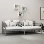 Sofa bed with solid pine wood mattress gray 90x200 cm by vidaXL, Beds and slatted bases - Ref: Foro24-3083581, Price: 225,98 ...
