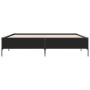 Estructura de cama madera de ingeniería y metal negro 200x200cm