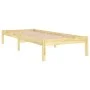 Solid pine wood bed frame 100x200 cm by vidaXL, Beds and slatted bases - Ref: Foro24-810007, Price: 58,65 €, Discount: %