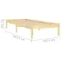 Solid pine wood bed frame 100x200 cm by vidaXL, Beds and slatted bases - Ref: Foro24-810007, Price: 58,65 €, Discount: %