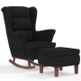Rocking chair with wooden legs and black velvet stool by vidaXL, Rocking chairs - Ref: Foro24-3121236, Price: 278,92 €, Disco...