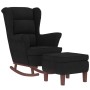 Rocking chair with wooden legs and black velvet stool by vidaXL, Rocking chairs - Ref: Foro24-3121236, Price: 278,92 €, Disco...