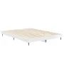 Estructura de cama madera de ingeniería blanco brillo 135x190cm de vidaXL, Camas y somieres - Ref: Foro24-832287, Precio: 125...