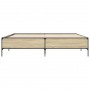 Estructura cama madera ingeniería metal roble Sonoma 180x200 cm