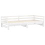 Sofá cama extraíble madera maciza de pino blanco 2x(90x200) cm