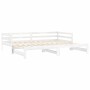 Sofá cama extraíble madera maciza de pino blanco 2x(90x200) cm