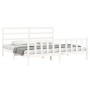 Weißer Massivholzbettrahmen mit Kopfteil 200x200 cm von vidaXL, Betten und Lattenroste - Ref: Foro24-3191927, Preis: 147,58 €...