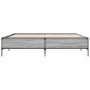Estructura cama madera ingeniería metal gris Sonoma 180x200 cm