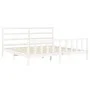 Estructura de cama con cabecero madera maciza blanco 200x200 cm de vidaXL, Camas y somieres - Ref: Foro24-3191927, Precio: 14...