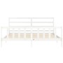 Weißer Massivholzbettrahmen mit Kopfteil 200x200 cm von vidaXL, Betten und Lattenroste - Ref: Foro24-3191927, Preis: 147,58 €...