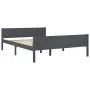 Estructura de cama de madera maciza de pino gris 160x200 cm de vidaXL, Camas y somieres - Ref: Foro24-322128, Precio: 184,08 ...