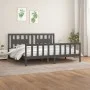 Gray pine wood bed frame with headboard 200x200cm by vidaXL, Beds and slatted bases - Ref: Foro24-3188188, Price: 171,29 €, D...