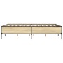 Estructura cama madera ingeniería metal roble Sonoma 150x200 cm