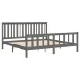 Estructura de cama con cabecero madera de pino gris 200x200cm de vidaXL, Camas y somieres - Ref: Foro24-3188228, Precio: 176,...