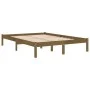 Bettgestell aus massivem Kiefernholz, honigbraun, 200 x 200 cm von vidaXL, Betten und Lattenroste - Ref: Foro24-810040, Preis...