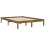 Estructura de cama madera maciza pino marrón miel 200x200 cm de vidaXL, Camas y somieres - Ref: Foro24-810040, Precio: 94,76 ...