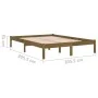 Bettgestell aus massivem Kiefernholz, honigbraun, 200 x 200 cm von vidaXL, Betten und Lattenroste - Ref: Foro24-810040, Preis...