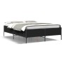 Estructura de cama madera de ingeniería y metal negro 120x200cm