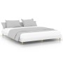 Glossy white engineered wood bed frame 200x200cm by vidaXL, Beds and slatted bases - Ref: Foro24-832007, Price: 123,52 €, Dis...
