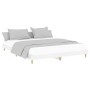 Glossy white engineered wood bed frame 200x200cm by vidaXL, Beds and slatted bases - Ref: Foro24-832007, Price: 123,52 €, Dis...