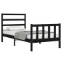 Single bed frame with black solid wood headboard by vidaXL, Beds and slatted bases - Ref: Foro24-3191870, Price: 117,02 €, Di...