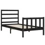 Single bed frame with black solid wood headboard by vidaXL, Beds and slatted bases - Ref: Foro24-3191870, Price: 115,47 €, Di...