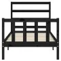 Single bed frame with black solid wood headboard by vidaXL, Beds and slatted bases - Ref: Foro24-3191870, Price: 115,47 €, Di...