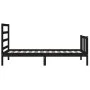 Single bed frame with black solid wood headboard by vidaXL, Beds and slatted bases - Ref: Foro24-3191870, Price: 115,47 €, Di...