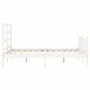 Doppelbettgestell mit weißem Massivholz-Kopfteil von vidaXL, Betten und Lattenroste - Ref: Foro24-3191877, Preis: 120,65 €, R...