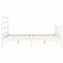 Double bed frame with white solid wood headboard by vidaXL, Beds and slatted bases - Ref: Foro24-3191877, Price: 122,40 €, Di...