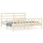Bettgestell mit Massivholzkopfteil 200x200 cm von vidaXL, Betten und Lattenroste - Ref: Foro24-3191926, Preis: 134,44 €, Raba...