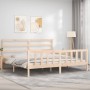 Bettgestell mit Massivholzkopfteil 200x200 cm von vidaXL, Betten und Lattenroste - Ref: Foro24-3191926, Preis: 136,09 €, Raba...