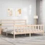 Bettgestell mit Massivholzkopfteil 200x200 cm von vidaXL, Betten und Lattenroste - Ref: Foro24-3191926, Preis: 134,44 €, Raba...