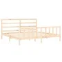 Bettgestell mit Massivholzkopfteil 200x200 cm von vidaXL, Betten und Lattenroste - Ref: Foro24-3191926, Preis: 134,44 €, Raba...